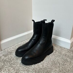 zara chunky chelsea boot black sz 38